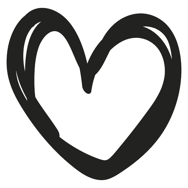 PNG 심장 손으로 그린 글 투명한 배경