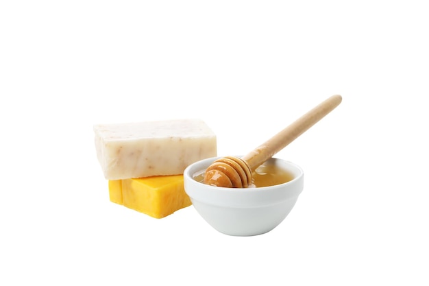 白い背景に分離されたPNG蜂蜜化粧品セルフケア製品
