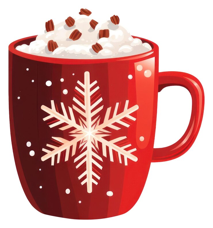 Photo png hot chocolate mug snowflake coffee