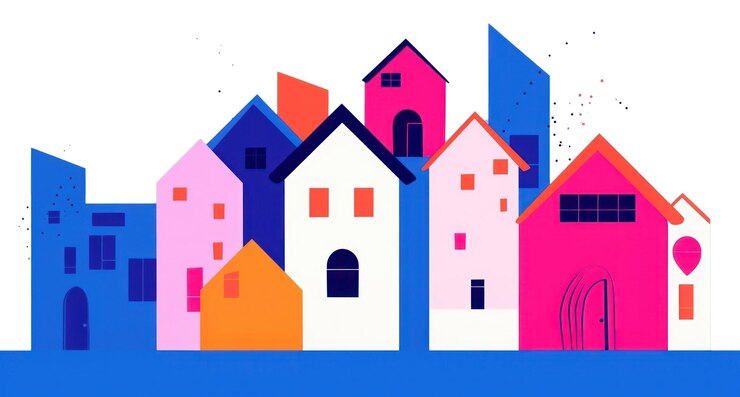 Photo png houses outdoors drawing purple