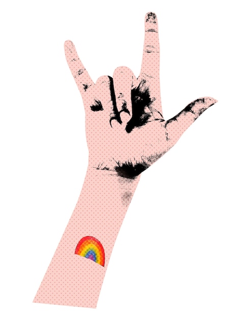 Png I love you hand sign sticker pride design transparent background