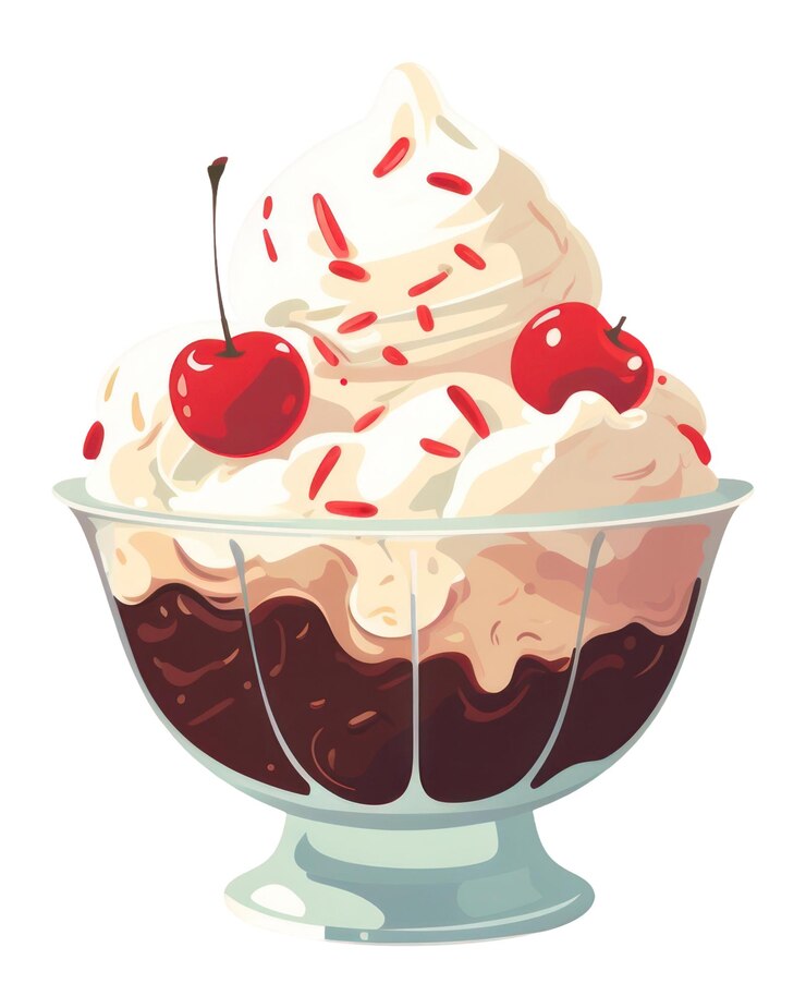 Photo png ice cream sundae dessert food cake ai generated image by rawpixel