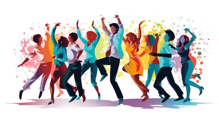 Photo png illustration of people dancing celebrate isolated on white background isolated ar 32