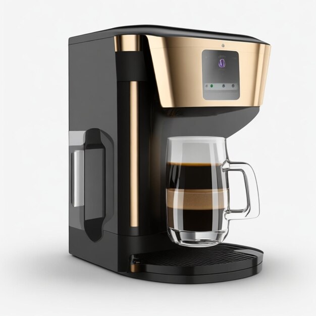 Png Image Of a Hightech Coffee Maker With a Transparent Background