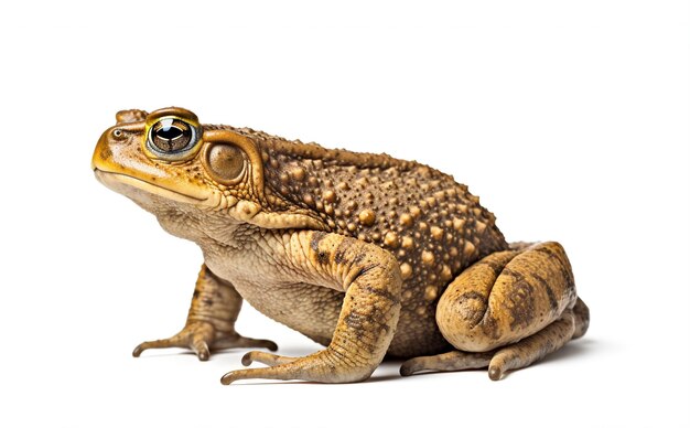 Photo png image of side view of common toad asia toad on white background generative ai