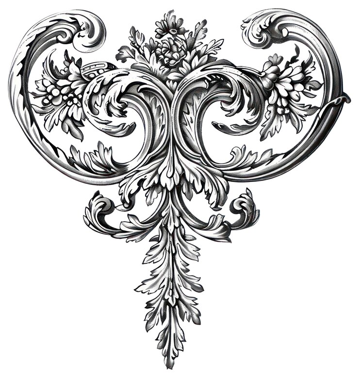 Foto png ingewikkeld vintage bloemenornamenteel ontwerp