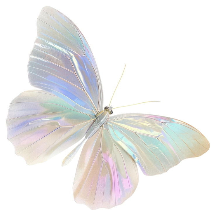 Foto png iridescente vlinder met fijne vleugels
