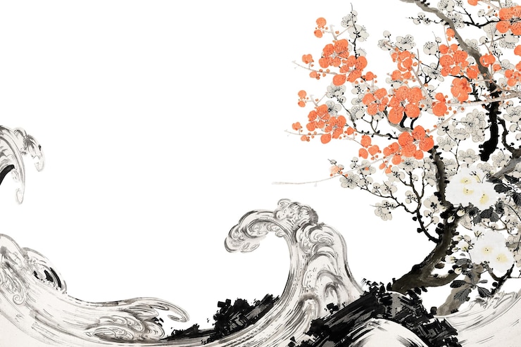 Foto png japanse pruimenbloesem grens doorzichtige achtergrond