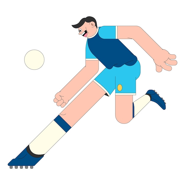 Png jonge voetballer karakter sticker doorzichtige achtergrond
