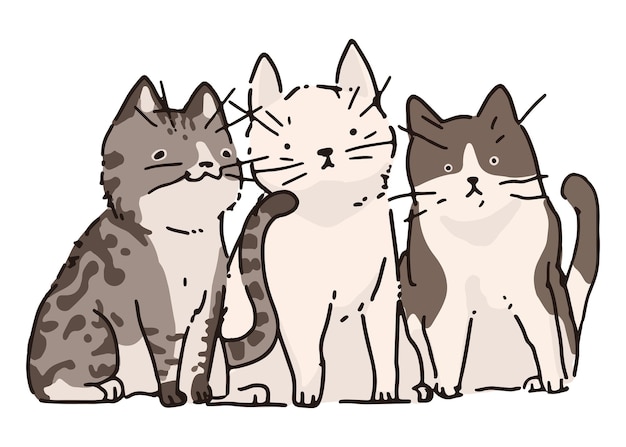 Png kattenbende doodle sticker doorzichtige achtergrond