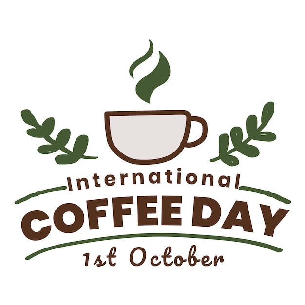 Png koffie dag element doorzichtige achtergrond