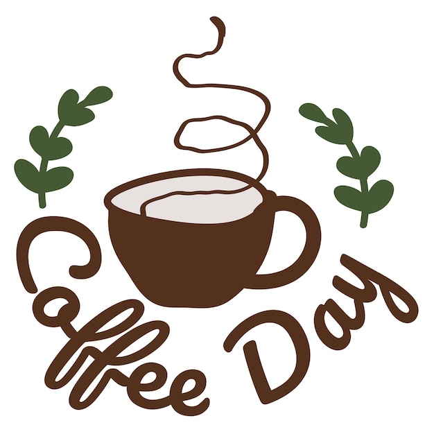 Png koffie dag element doorzichtige achtergrond