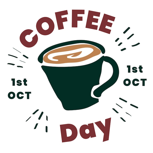 Png koffie dag element doorzichtige achtergrond