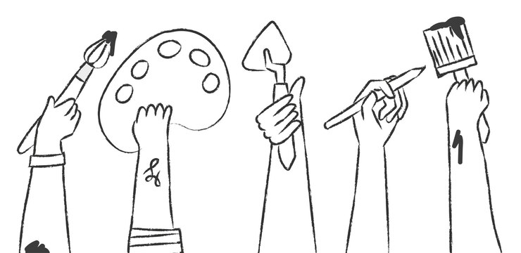 Foto png kunst en creativiteit met de hand getekend diy kunstenaar concept