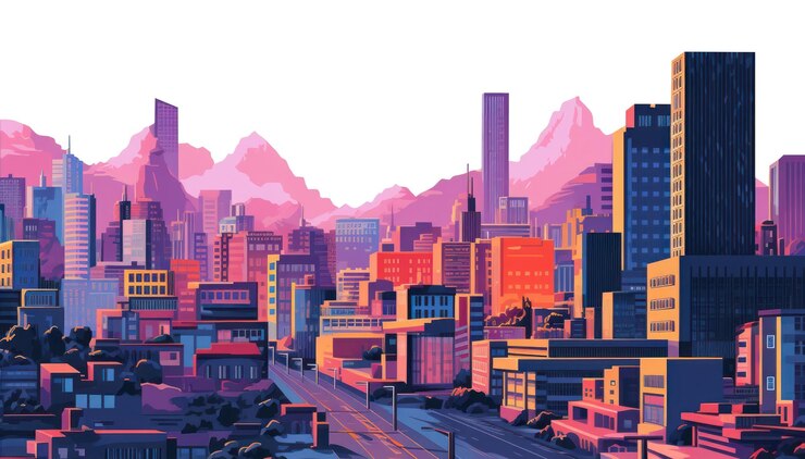 Photo png landscape of the city architecture metropolis cityscape