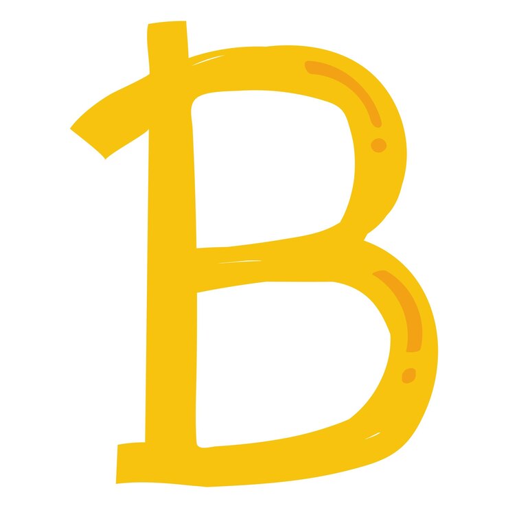 Photo png letter b hand drawn doodle font transparent background