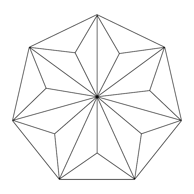 Png lineaire heptagon geometrisch element doorzichtige achtergrond