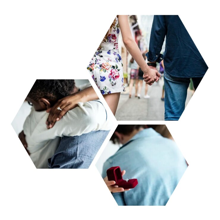 Photo png love relationship goals hexagonal sticker transparent background