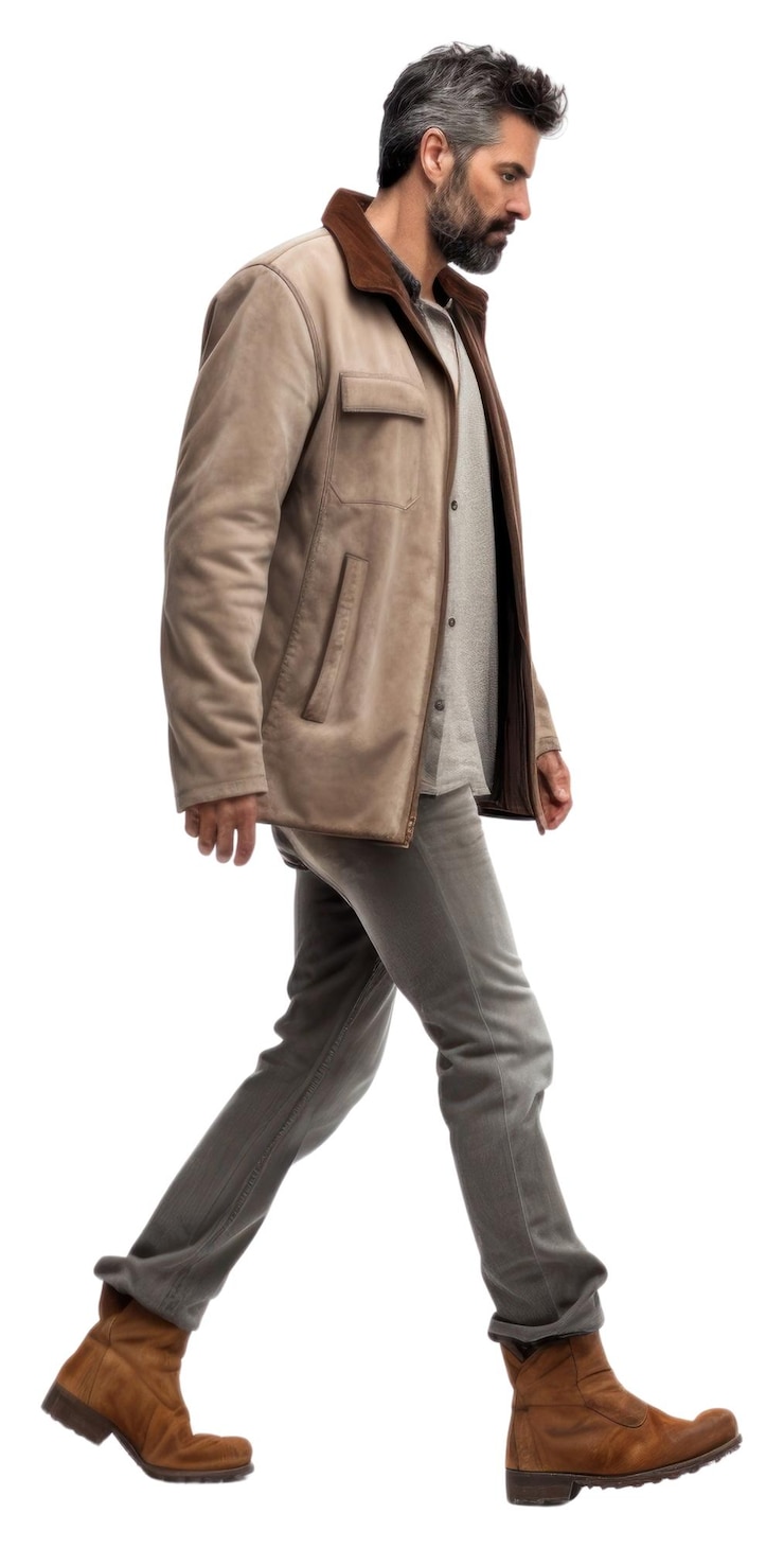 Photo png a man walking in studio footwear jacket adult