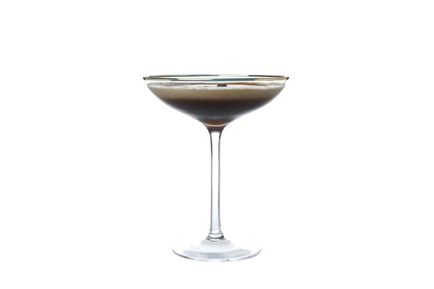 Коктейль эспрессо PNG Martini в стакане, изолированном на белом фоне