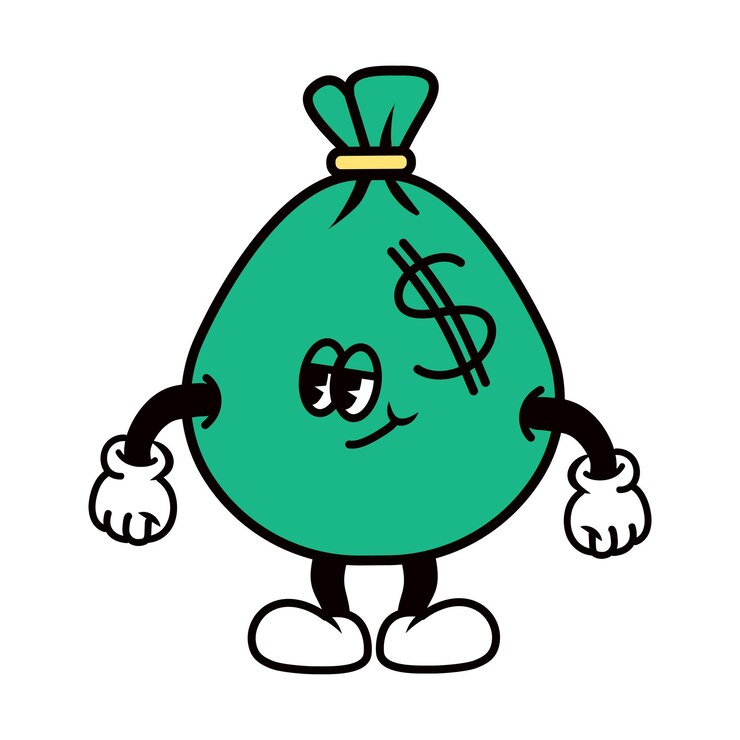 Foto png money bag finance cartoon personage illustratie doorzichtige achtergrond
