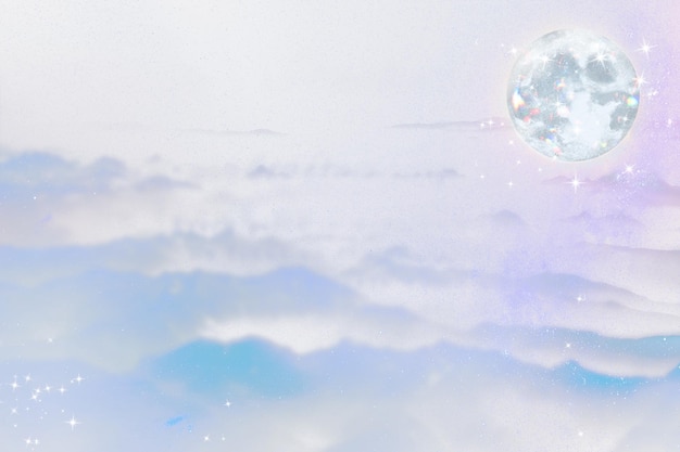 月の花の背景 天空の透明なデザイン