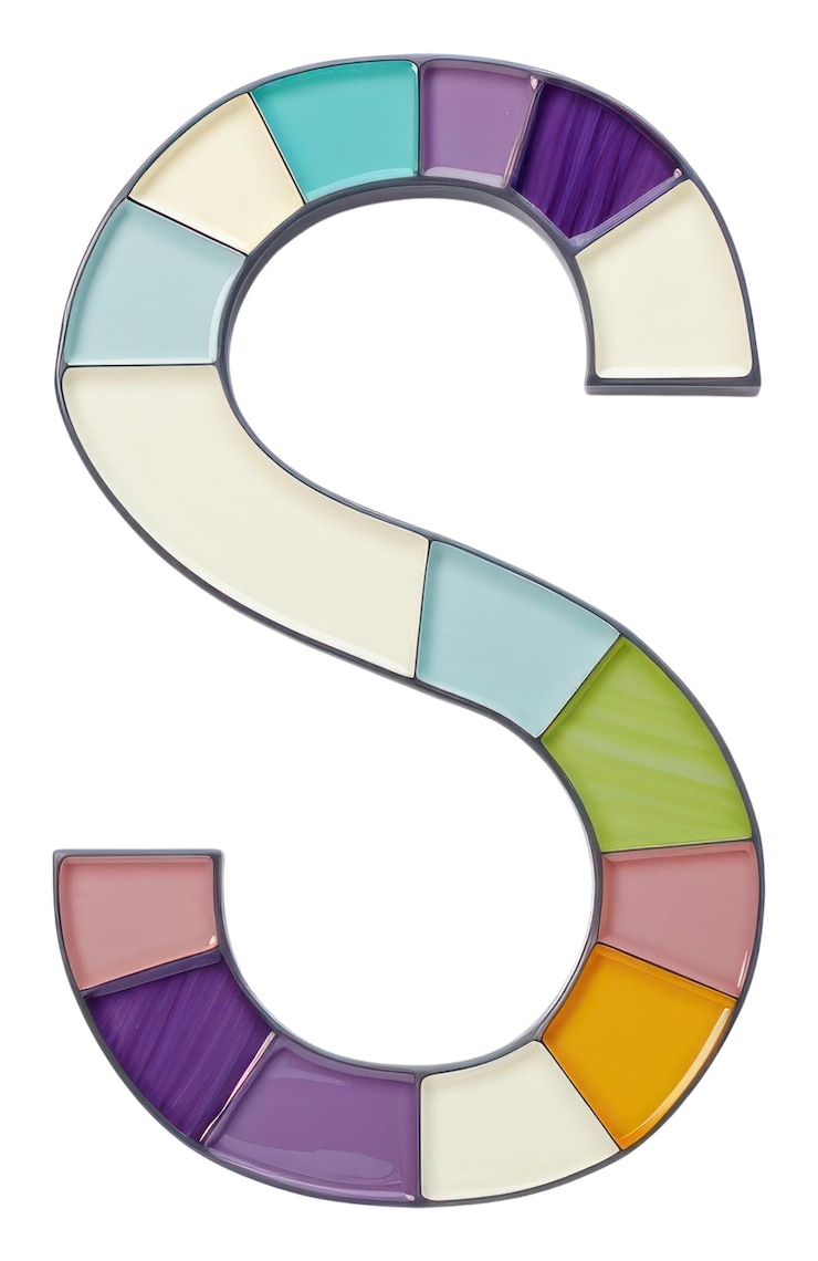 Foto png mosaïek tegels letters s nummer vorm witte achtergrond