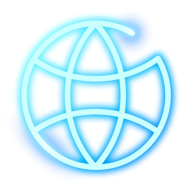 Png neon online wereld icoon doorzichtige achtergrond