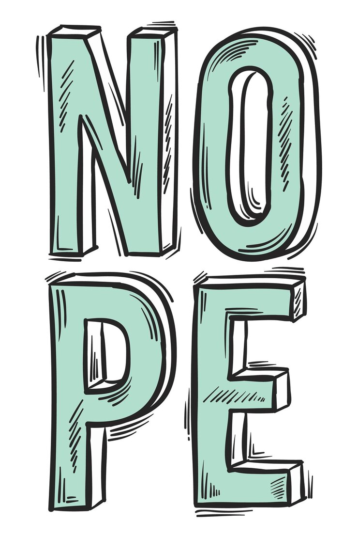फोटो png nope word pastel doodle cartoon clipart