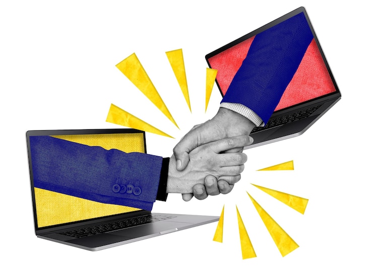 Foto png online netwerken handshake zakelijke deal geremixte media