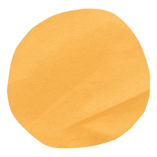 png orange circle shape paper craft element transparent background