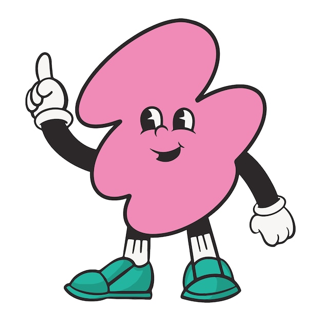 Png organische vorm karakter retro illustratie doorzichtige achtergrond
