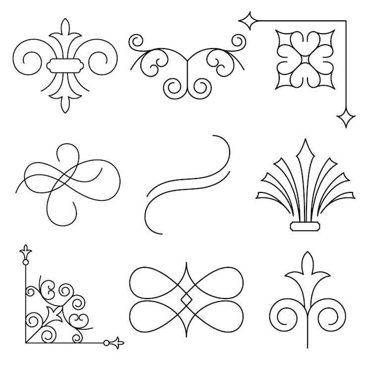 Foto png ornamentele rand in vintage zwart