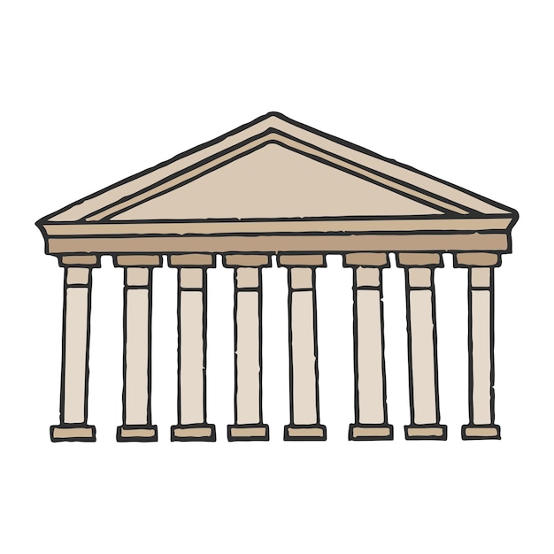 Png oude Romeinse Pantheon sticker doorzichtige achtergrond