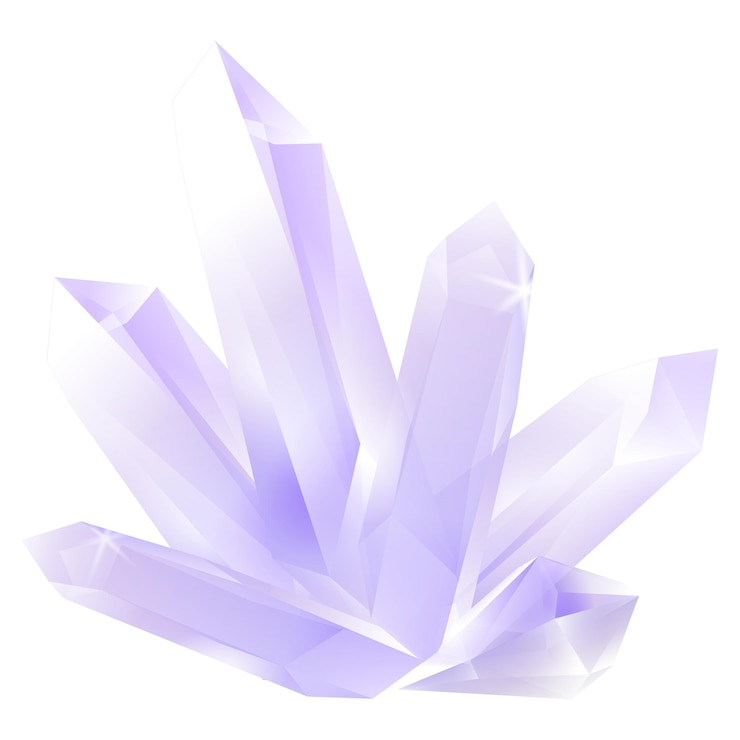 Foto png paarse kristallen ontwerpelement transparante achtergrond