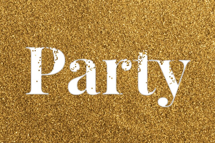 Foto png party glittery typografie woord
