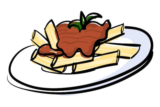 Наклейка с иллюстрацией Png penne для макаронных изделий прозрачный фон