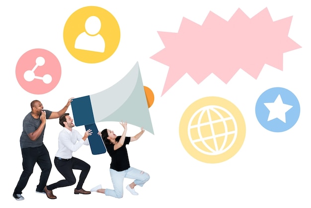png people going viral with megaphone transparent background