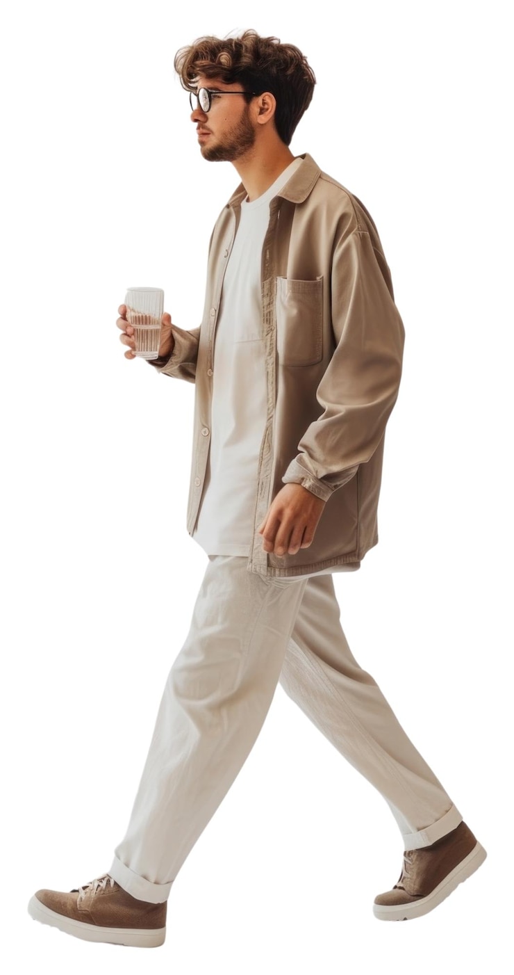 Photo png person holding glass walking sleeve person