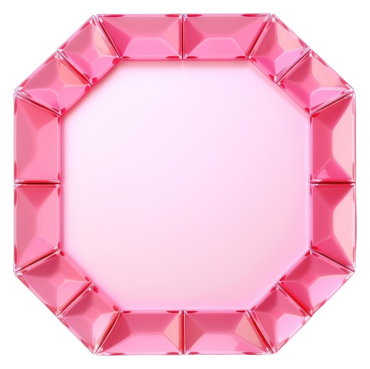 Photo png pink octagon jewelry pink white background