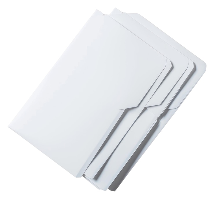 Photo png プラスチックファイルフォルダのモックアップ紙の白い封筒