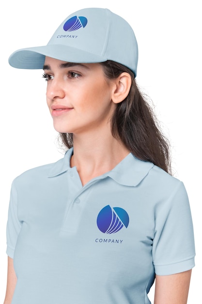 png polo shirt and cap transparent mockup women apparel shoot