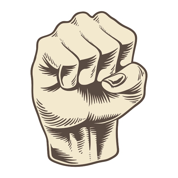 Png power fist teken illustratie doorzichtige achtergrond