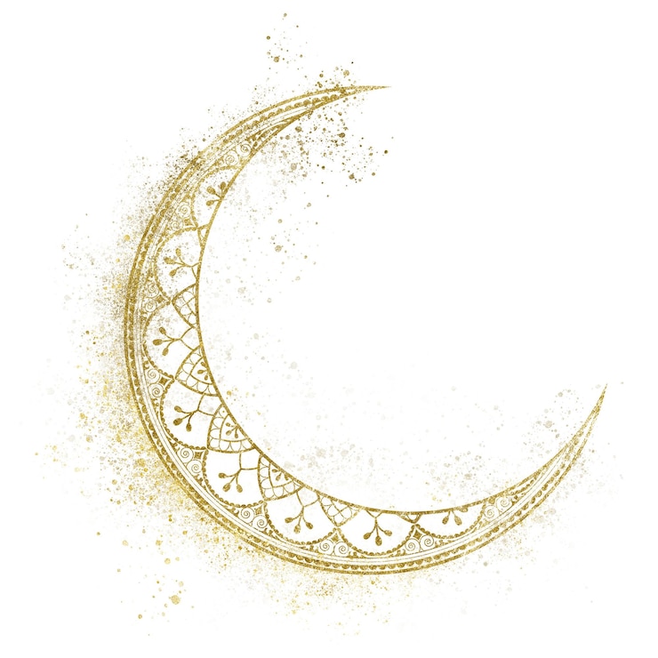 Photo png ramadan sticker moon collage element on transparent background