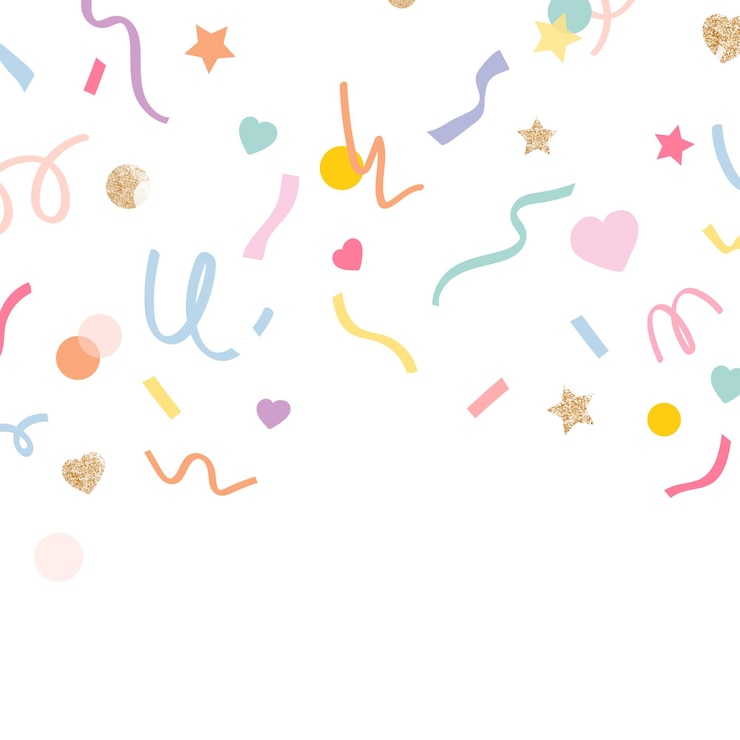 Foto png rand met schattig confetti patroon doorzichtige achtergrond