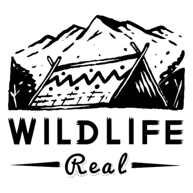Png Real wildlife camping logo element doorzichtige achtergrond