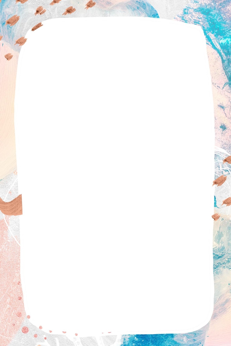 Photo png rectangular frame pastel memphis brush stroke transparent background
