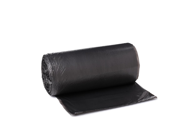 사진 png 색 배경에 분리 된 검은색 쓰레기 봉투 롤