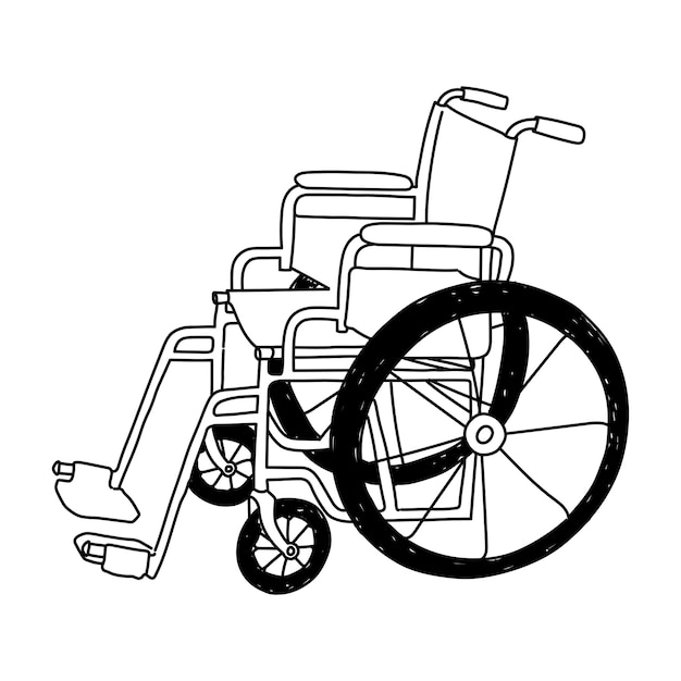 PNG rolstoel doodle illustratie doorzichtige achtergrond