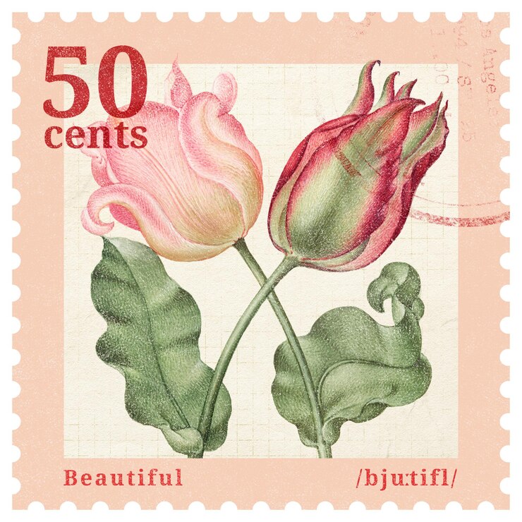 Foto png roos postzegel valentines collage element doorzichtige achtergrond